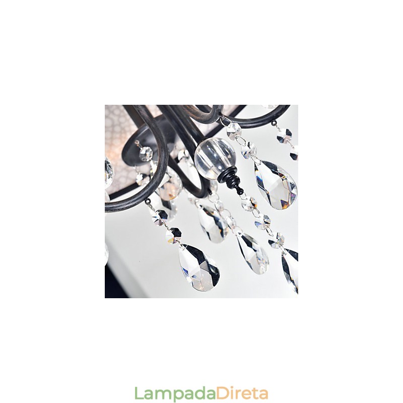 Lustre de metal com pintura de cristal clássico tradicional