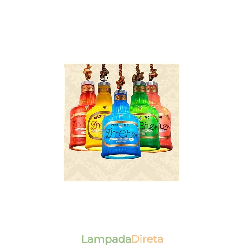 American Simple Retro Pendant Lamp Luminária pendente de cabeça única Luminária pendente