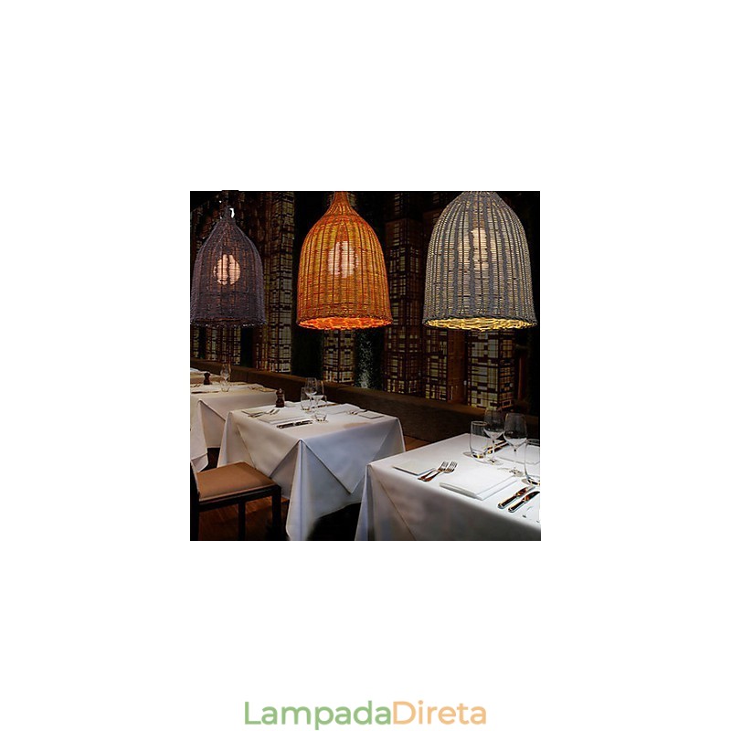 Lustre de vime Lustre Lustre Criativo Retro Lâmpada de vime