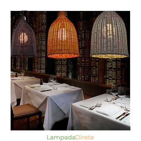 Lustre de vime Lustre Lustre Criativo Retro Lâmpada de vime Lustre de vime Lustre Lustre Criativo Retro Lâmpada de vime