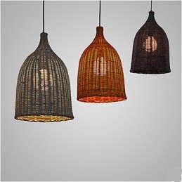 Lustre de vime Lustre Lustre Criativo Retro Lâmpada de vime