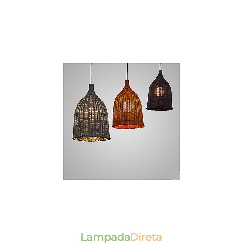 Lustre de vime Lustre Lustre Criativo Retro Lâmpada de vime