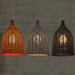 Lustre de vime Lustre Lustre Criativo Retro Lâmpada de vime