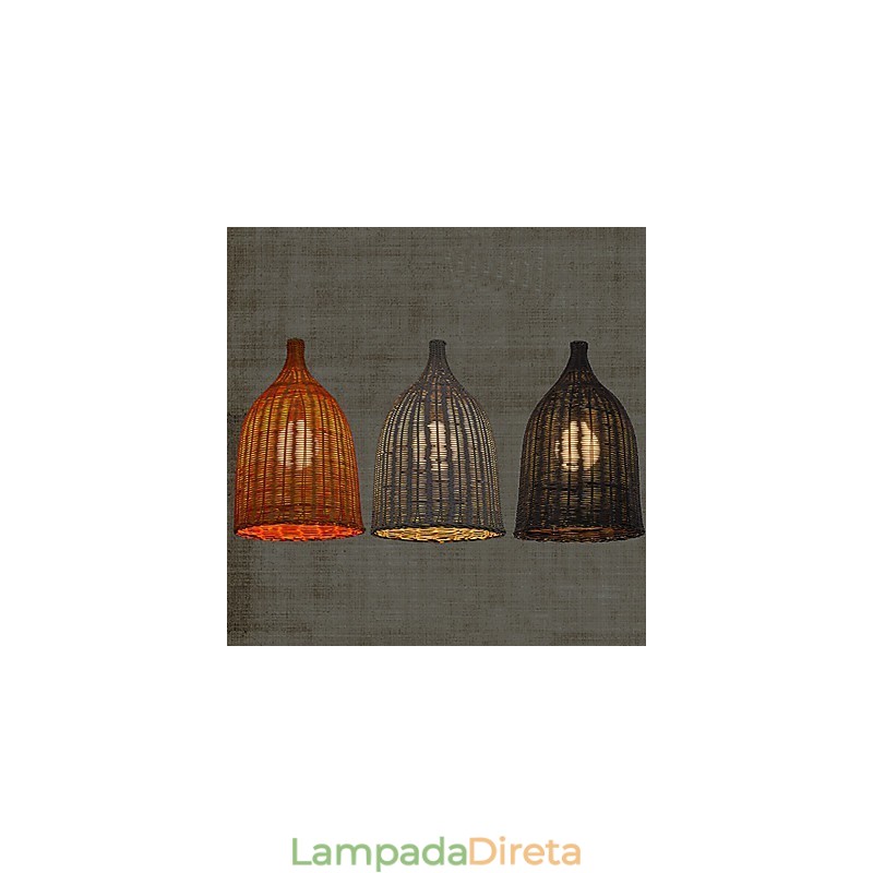 Lustre de vime Lustre Lustre Criativo Retro Lâmpada de vime