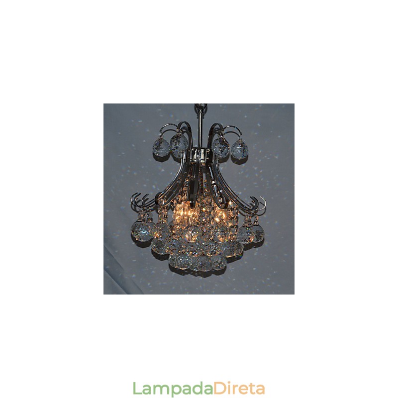 Mini lustre de cristal contemporâneo moderno galvanizado estilo pingente de luz