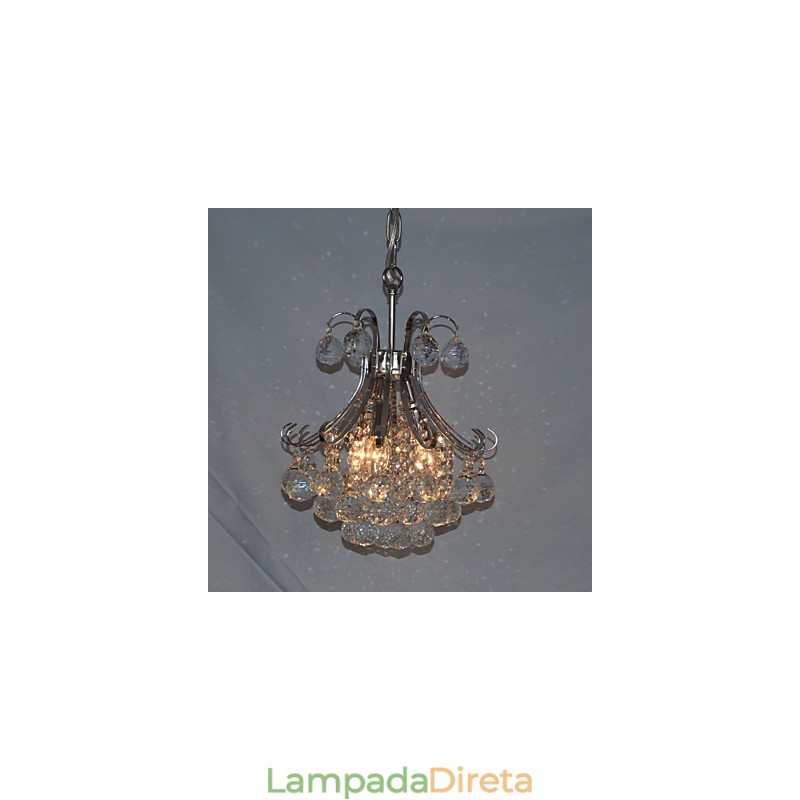 Mini lustre de cristal contemporâneo moderno galvanizado estilo pingente de luz