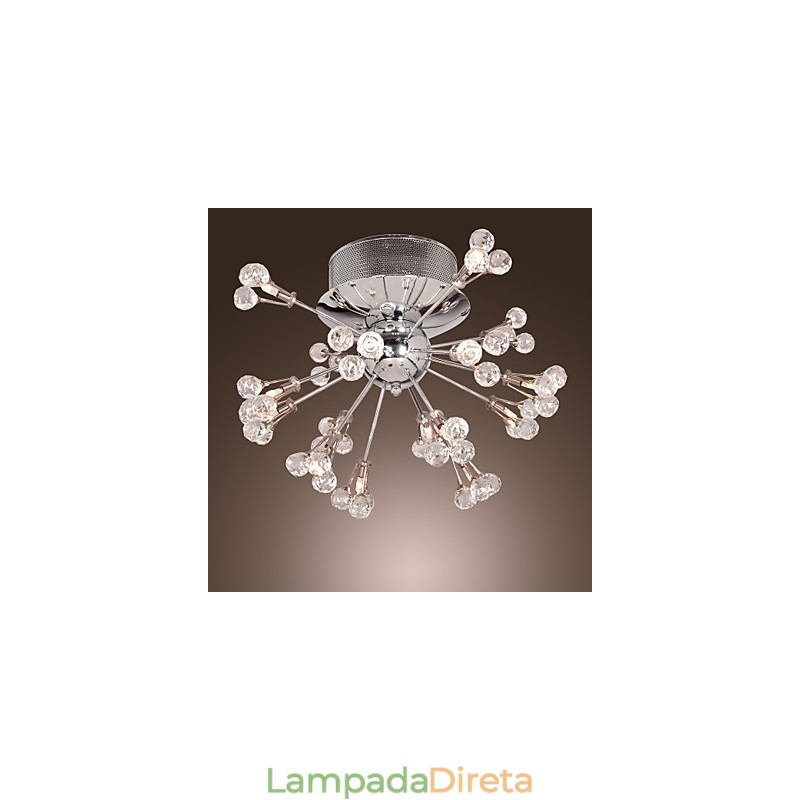 Moderno Contemporâneo Cristal Cromado Metal Montagem Embutida