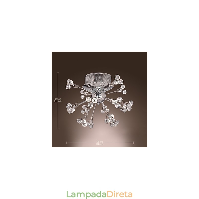 Moderno Contemporâneo Cristal Cromado Metal Montagem Embutida