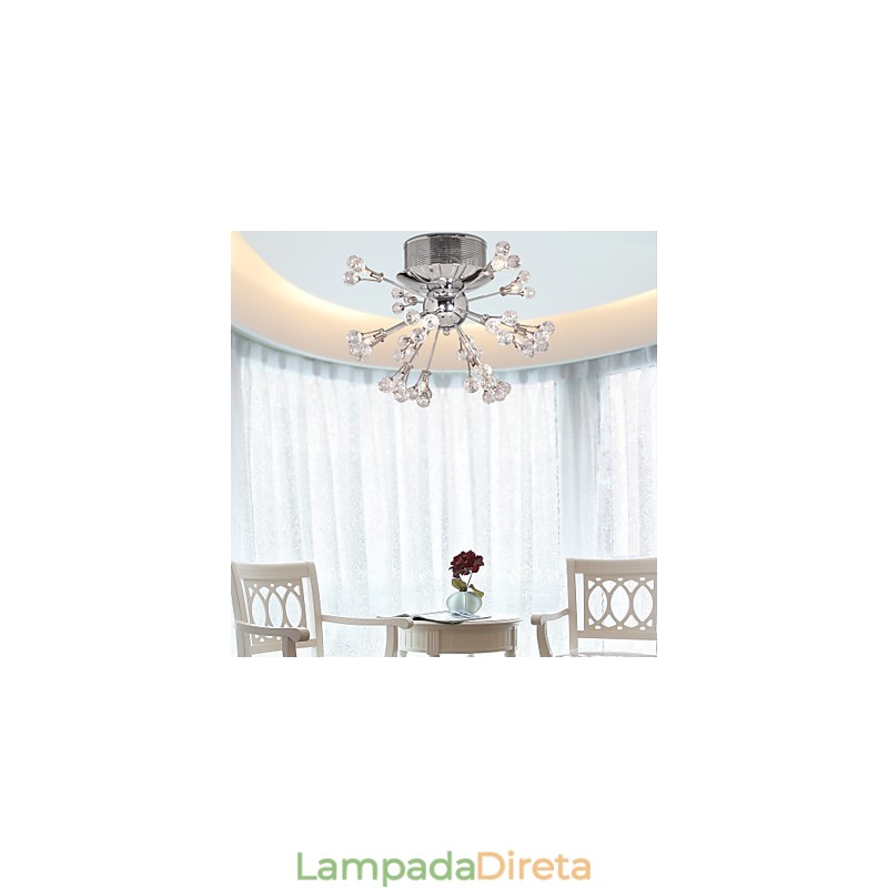 Moderno Contemporâneo Cristal Cromado Metal Montagem Embutida