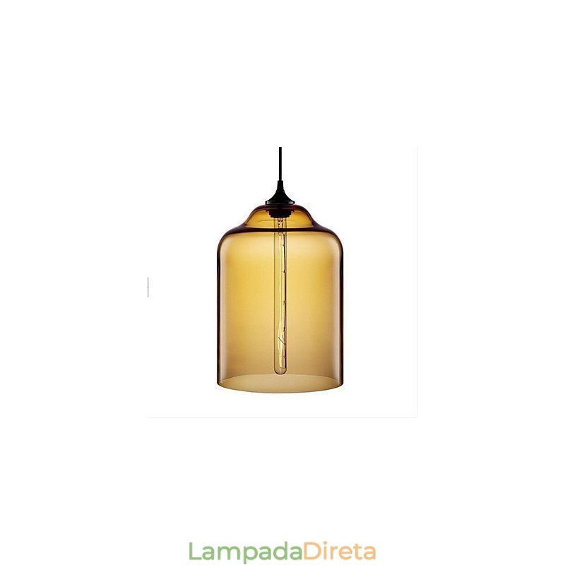 Luminária pendente de vidro retrô criativa de cabeça única Café In The Goldfish Bowl