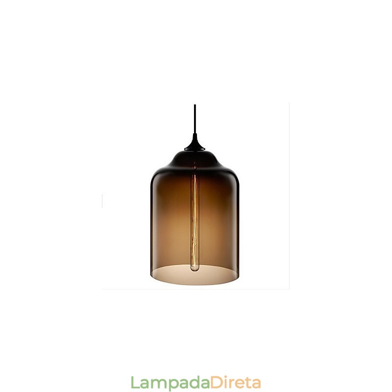 Luminária pendente de vidro retrô criativa de cabeça única Café In The Goldfish Bowl