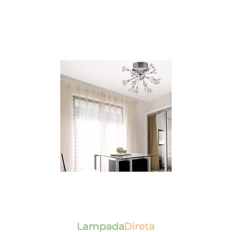 Moderno Contemporâneo Cristal Cromado Metal Montagem Embutida