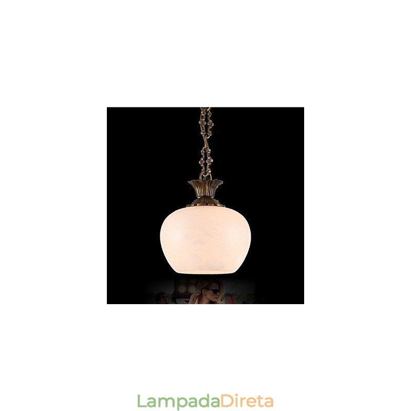 Iluminação de lustre único de cobre e mármore espanhol