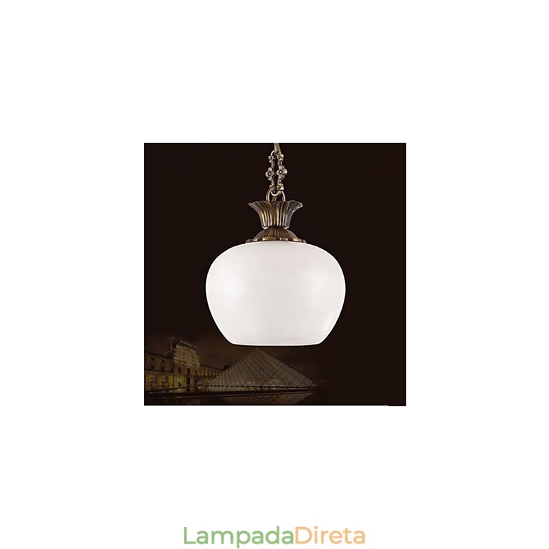 Iluminação de lustre único de cobre e mármore espanhol