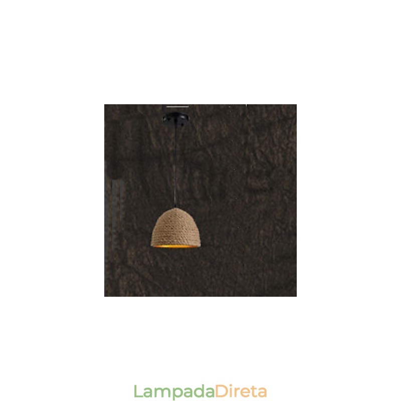 Lustre Vintage de Ferro Forjado Criativo Industrial Cânhamo