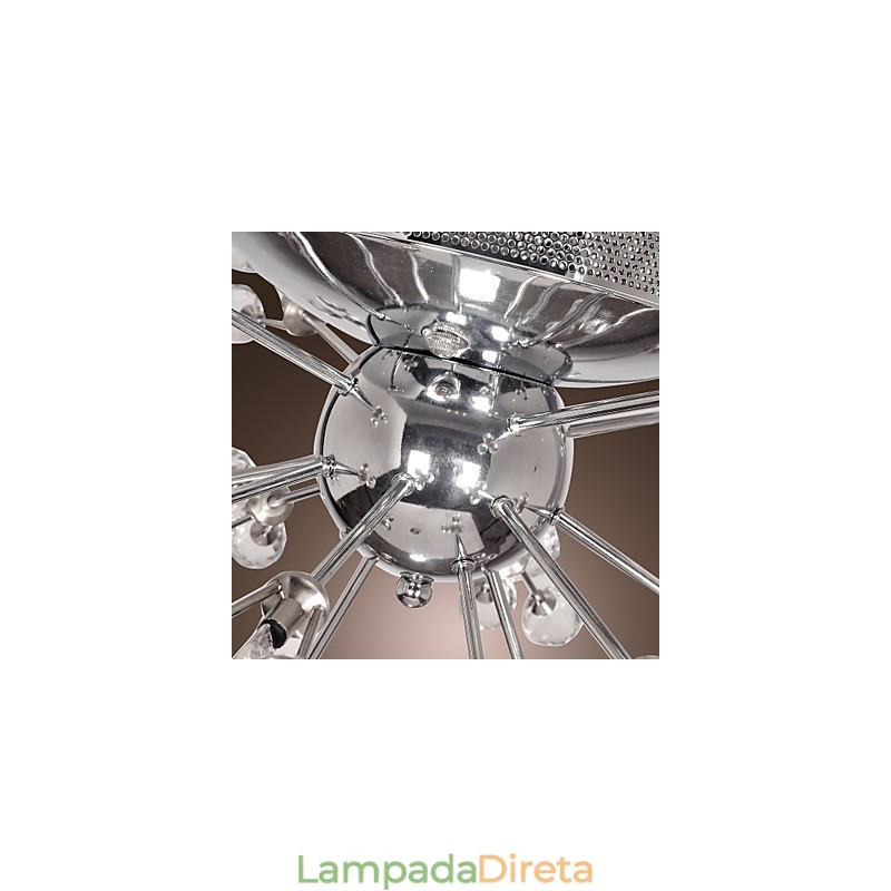 Moderno Contemporâneo Cristal Cromado Metal Montagem Embutida