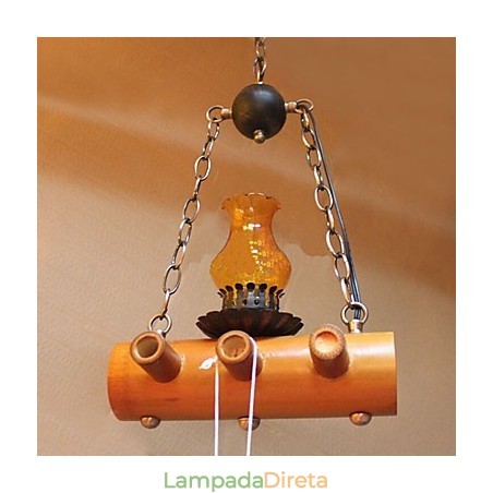 Lustre de bambu antigo americano de cabeça única Lustre de bambu antigo americano de cabeça única