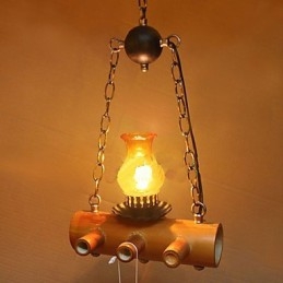 Lustre de bambu antigo americano de cabeça única