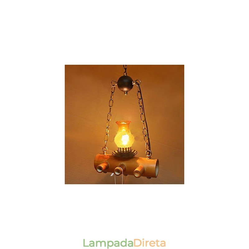 Lustre de bambu antigo americano de cabeça única