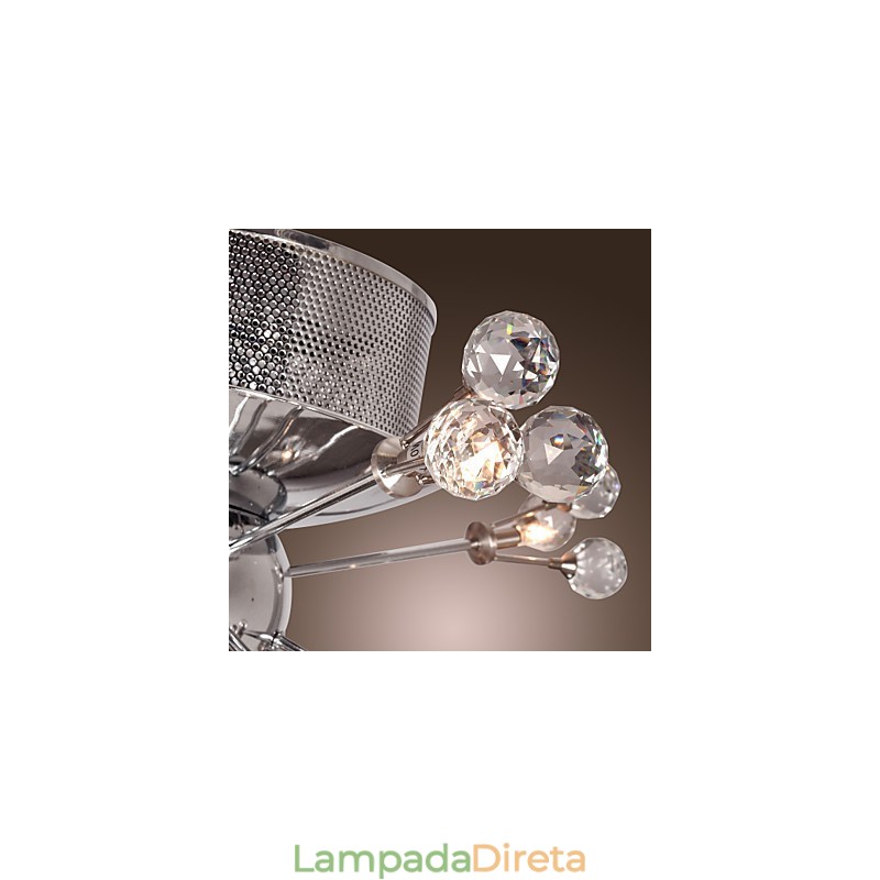 Moderno Contemporâneo Cristal Cromado Metal Montagem Embutida