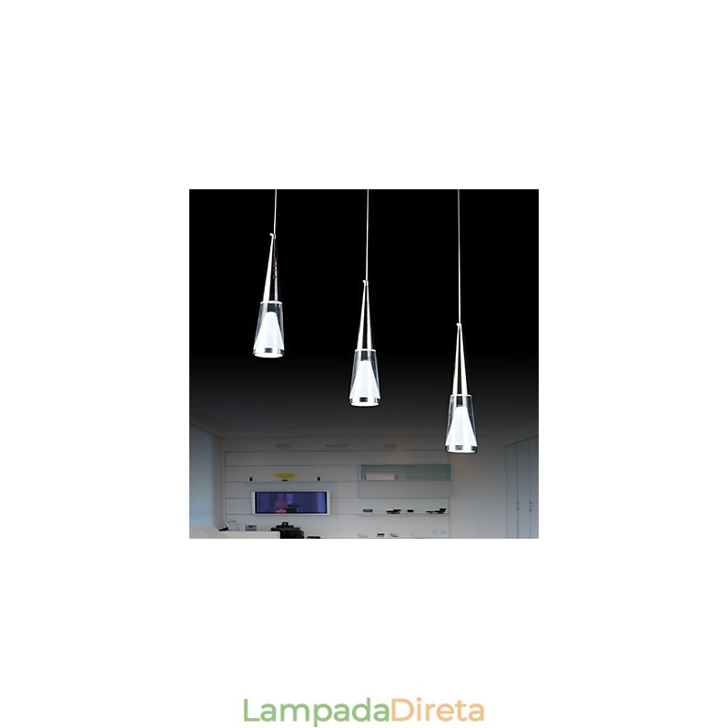 3 Luzes Pendentes Moderno Contemporâneo Metal