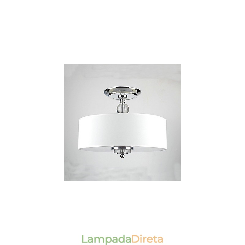 Pendente moderno e elegante de 3 luzes com abajur de flanela