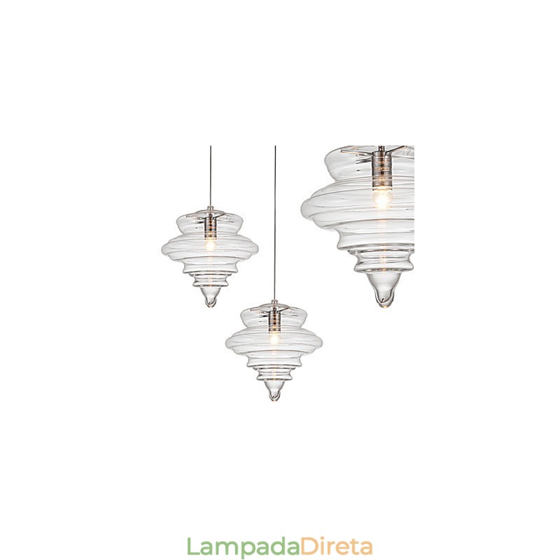 Luminária Pendente 1 Luz Moderna Simplicidade Incolor Vidro Transparente