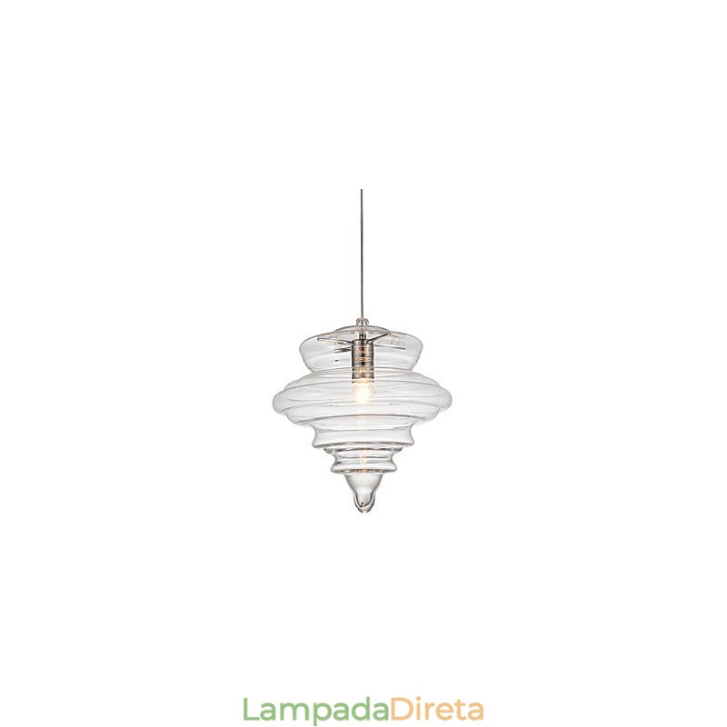 Luminária Pendente 1 Luz Moderna Simplicidade Incolor Vidro Transparente