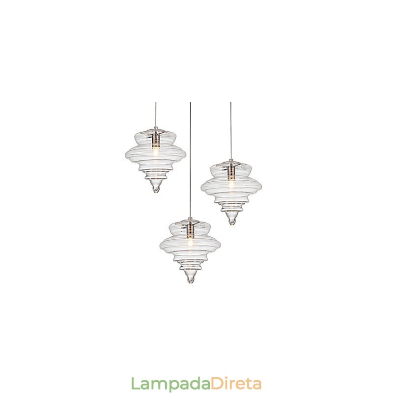 Luminária Pendente 1 Luz Moderna Simplicidade Incolor Vidro Transparente