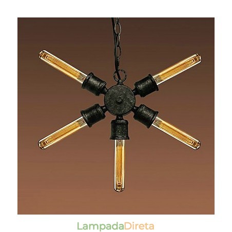 Luminária pendente de metal com pintura retrô Luminária pendente de metal com pintura retrô