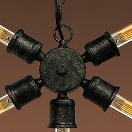 Luminária pendente de metal com pintura retrô