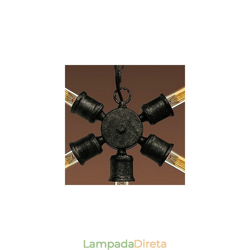 Luminária pendente de metal com pintura retrô