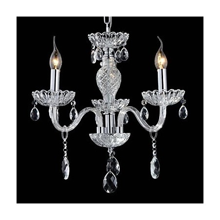 6 Luzes O estilo do palácio Lustre de vidro com lâmpada de vela 6 Luzes O estilo do palácio Lustre de vidro com lâmpada de vela