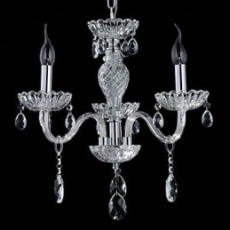 6 Luzes O estilo do palácio Lustre de vidro com lâmpada de vela