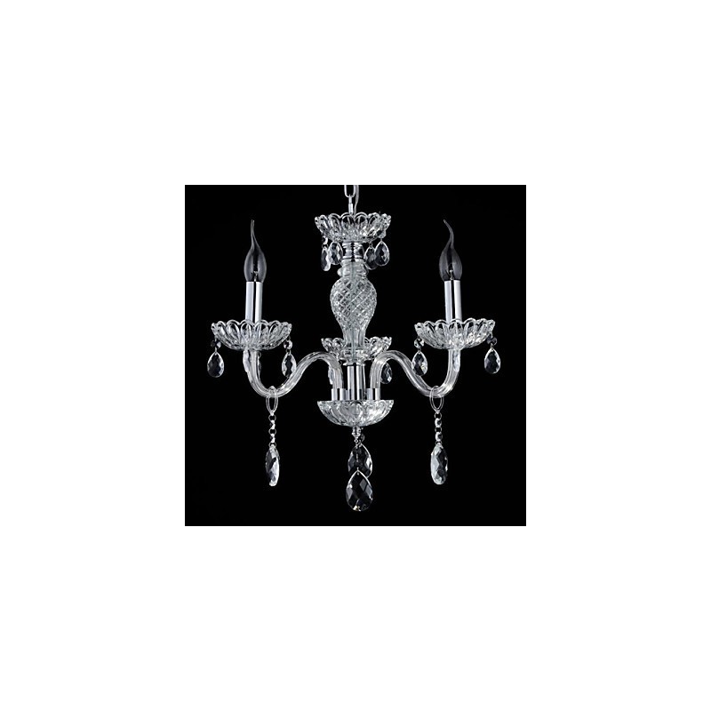 6 Luzes O estilo do palácio Lustre de vidro com lâmpada de vela