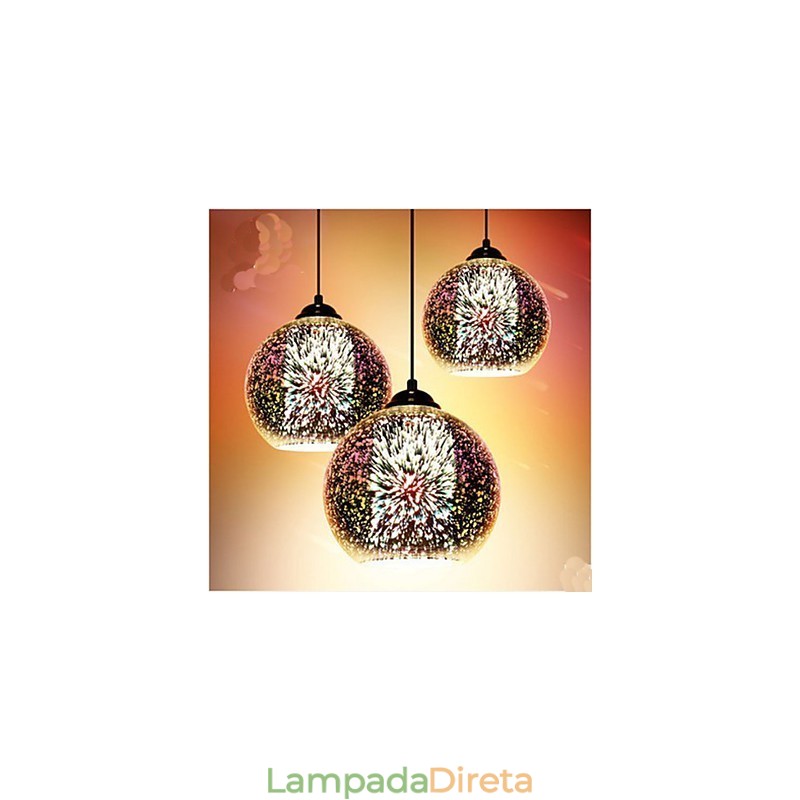 Mesa simples 3D Vidro Criativo Pendente