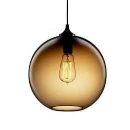 Luminária pendente moderna de vidro com design redondo de bolhas marrons