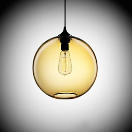 Luminária pendente moderna de vidro com design redondo de bolhas marrons