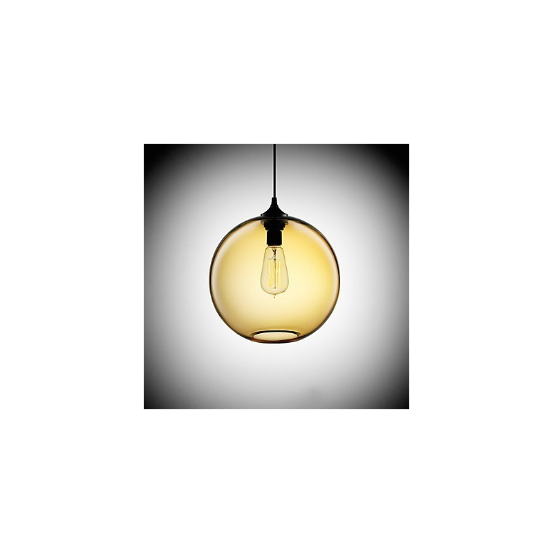 Luminária pendente moderna de vidro com design redondo de bolhas marrons