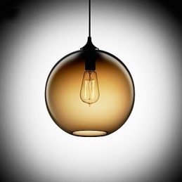 Luminária pendente moderna de vidro com design redondo de bolhas marrons