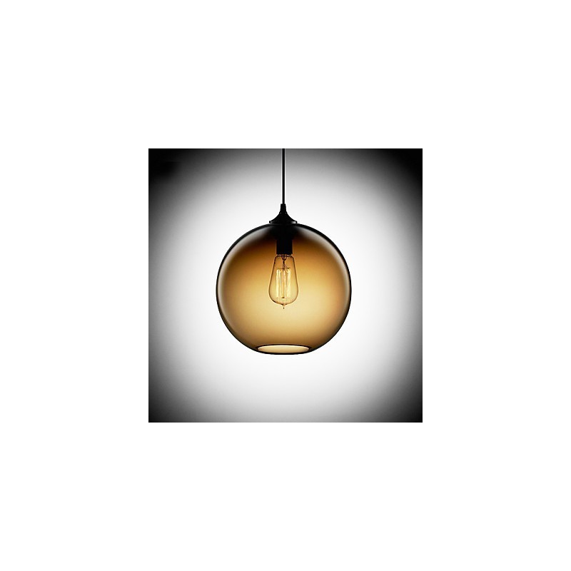 Luminária pendente moderna de vidro com design redondo de bolhas marrons