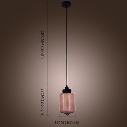 Luminária pendente de vidro moderna de 70 W com design de garrafa transparente