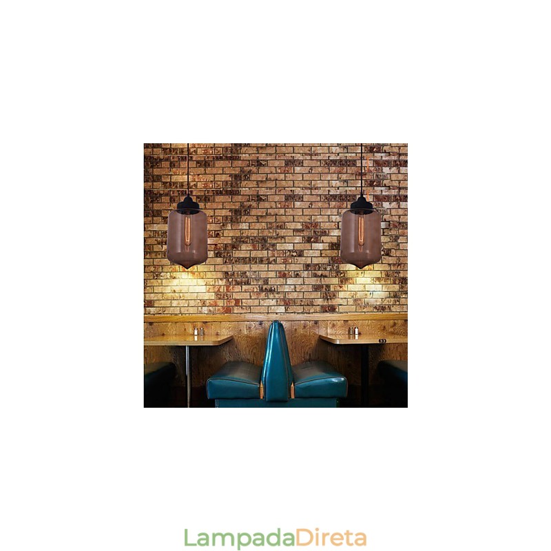 Luminária pendente de vidro moderna de 70 W com design de garrafa transparente