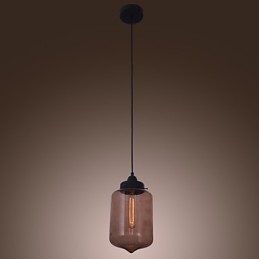 Luminária pendente de vidro moderna de 70 W com design de garrafa transparente