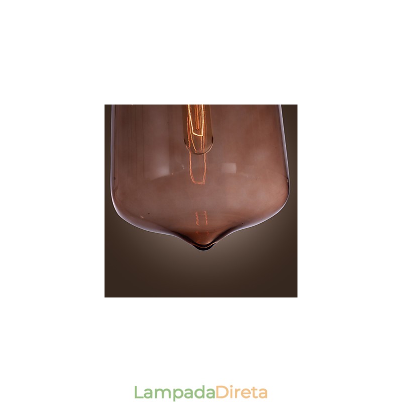 Luminária pendente de vidro moderna de 70 W com design de garrafa transparente
