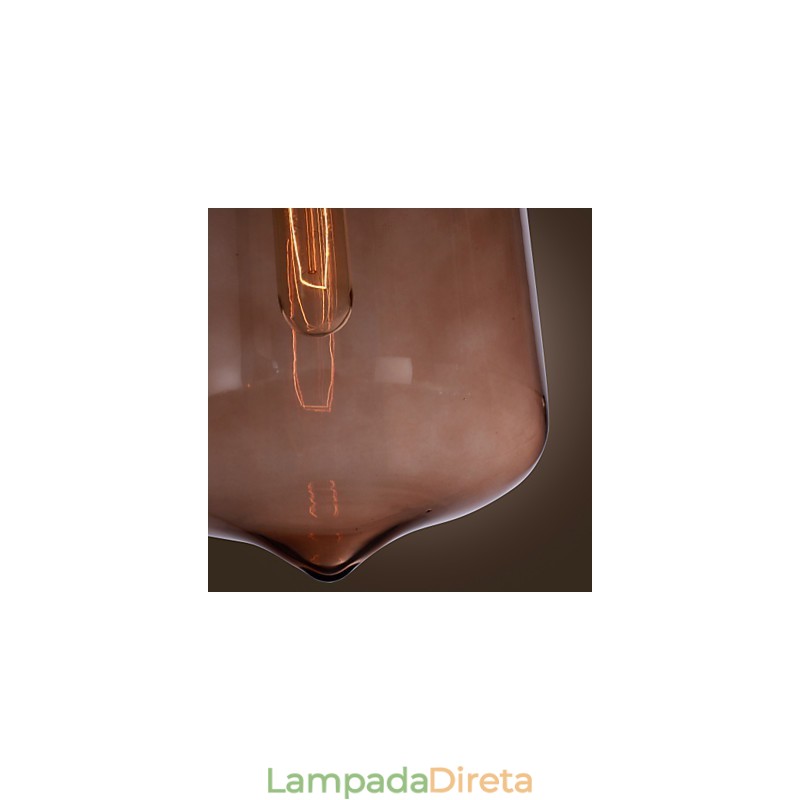 Luminária pendente de vidro moderna de 70 W com design de garrafa transparente