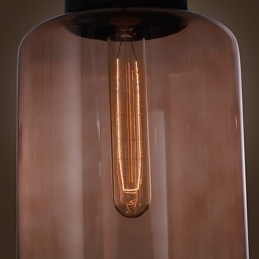 Luminária pendente de vidro moderna de 70 W com design de garrafa transparente