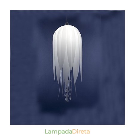Luminária Pendente Moderna Minimalista Branca 1 Luz Metal e Luminária Pendente Moderna Minimalista Branca 1 Luz Metal e