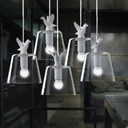 Lustre de vidro de pássaros de patinhos de cabeça única Lustre de refeições