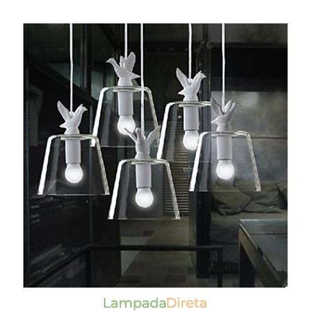 Lustre de vidro de pássaros de patinhos de cabeça única Lustre de refeições Lustre de vidro de pássaros de patinhos de cabeça única Lustre de refeições